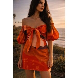 Johanna Ortiz Santillana de Llano Mini Dress Size 4 Orange
